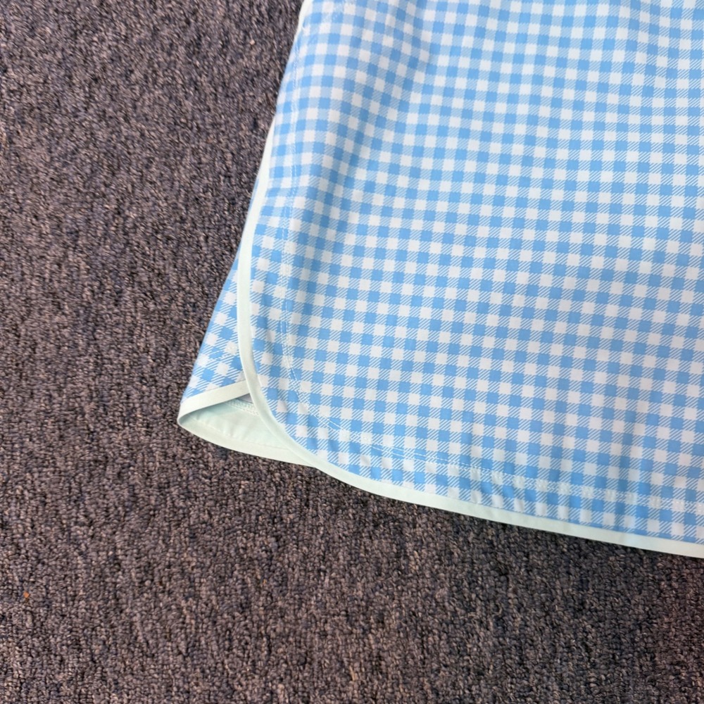 Lands End Blue Gingham Golf Skort Womens Tennis Pickleball Active Skirt Pockets - Picture 6 of 12